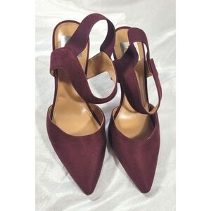 DV Dolce Vita Women's EMarie Velvet Ankle Strap High Heel Shoes - Maroon Sz 7.5